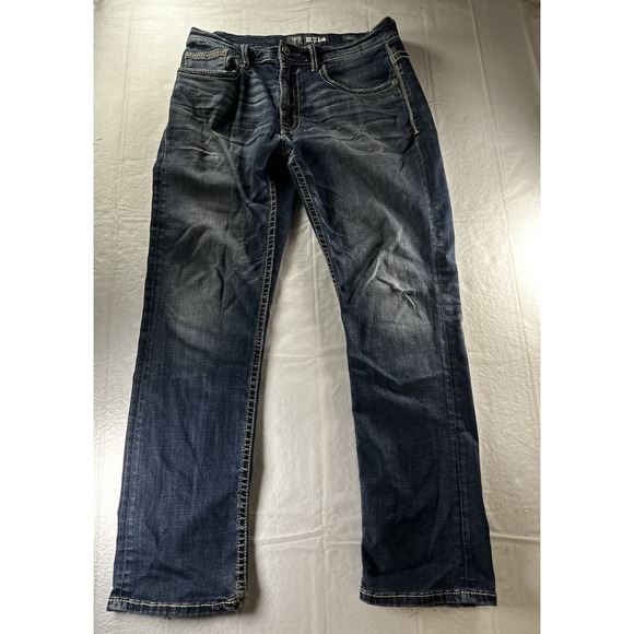 BKE Buckle Jeans Womens 30x30 Blue Denim Jake Straight Distressed Capri Ankle - Picture 4 of 16